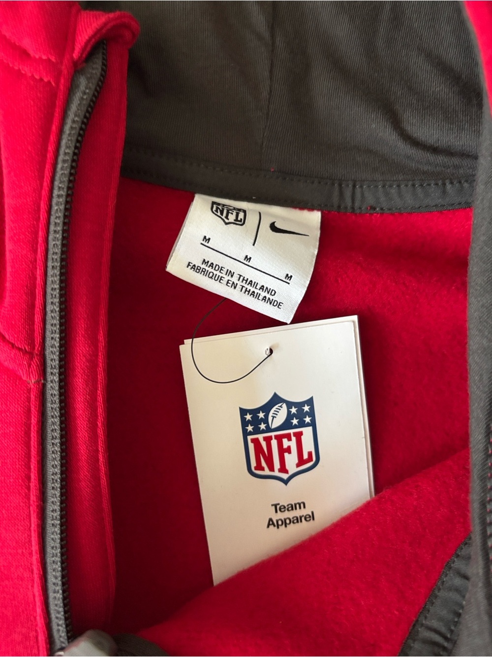Nike Red Full-Zip Team Hoodie with Tampa Bay Logo - Picture 2 of 4